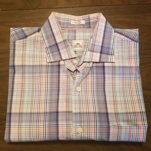 Peter Millar Shirt Men's Size Large Plaid Multi Color Long Sleeve Button Pocket